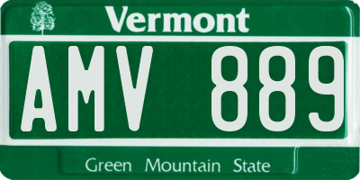 VT license plate AMV889