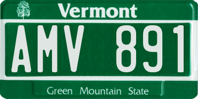 VT license plate AMV891