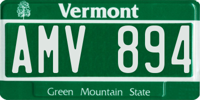 VT license plate AMV894