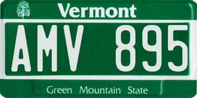 VT license plate AMV895