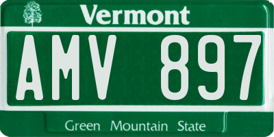 VT license plate AMV897