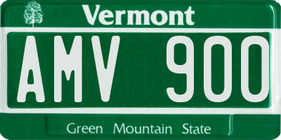 VT license plate AMV900