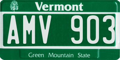 VT license plate AMV903