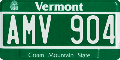 VT license plate AMV904