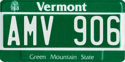 VT license plate AMV906