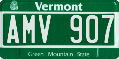 VT license plate AMV907