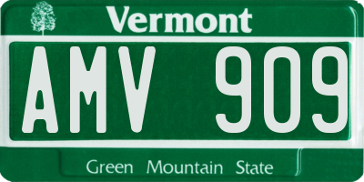 VT license plate AMV909