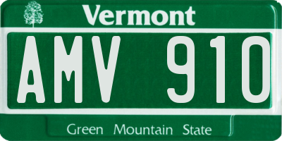 VT license plate AMV910
