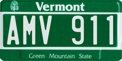 VT license plate AMV911