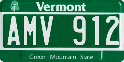 VT license plate AMV912