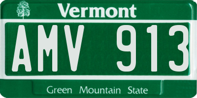 VT license plate AMV913