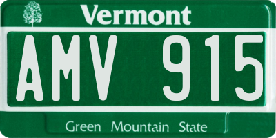 VT license plate AMV915