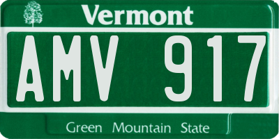 VT license plate AMV917