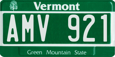 VT license plate AMV921