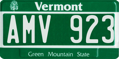 VT license plate AMV923