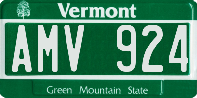 VT license plate AMV924
