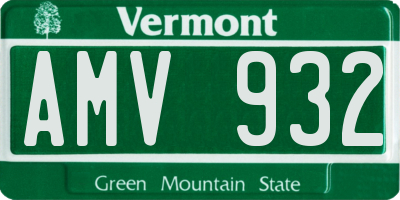 VT license plate AMV932
