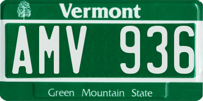 VT license plate AMV936