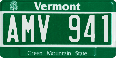 VT license plate AMV941