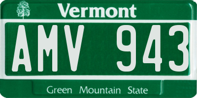 VT license plate AMV943