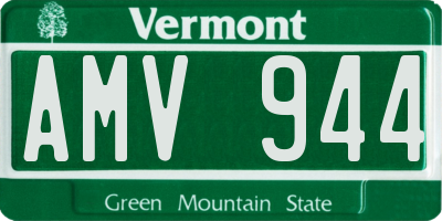 VT license plate AMV944