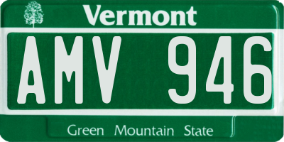 VT license plate AMV946