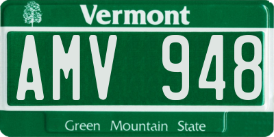VT license plate AMV948