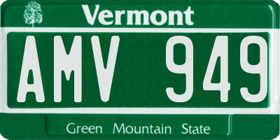 VT license plate AMV949