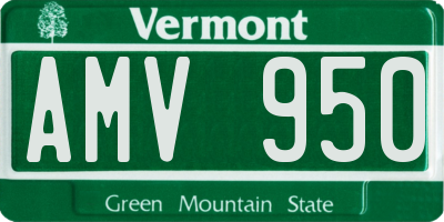 VT license plate AMV950