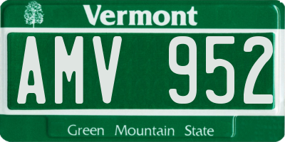 VT license plate AMV952