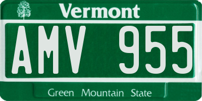 VT license plate AMV955