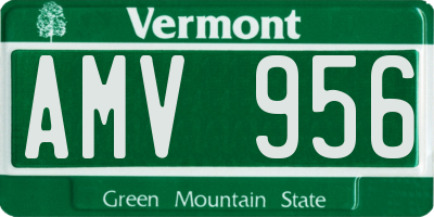 VT license plate AMV956