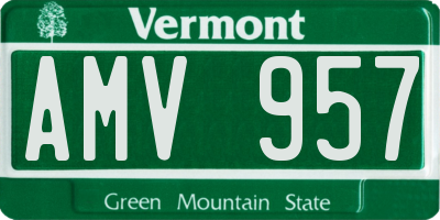 VT license plate AMV957