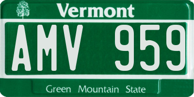 VT license plate AMV959