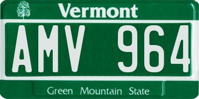 VT license plate AMV964
