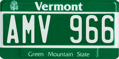 VT license plate AMV966
