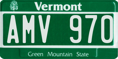 VT license plate AMV970