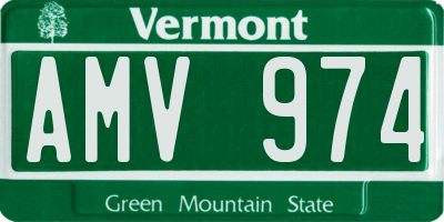 VT license plate AMV974