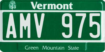 VT license plate AMV975