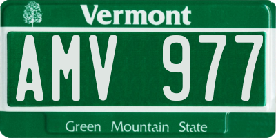 VT license plate AMV977