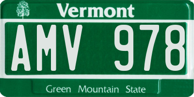 VT license plate AMV978
