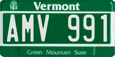 VT license plate AMV991