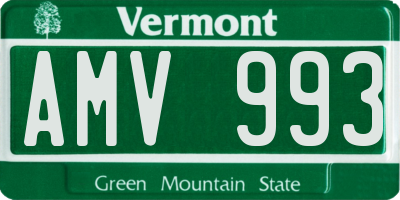 VT license plate AMV993