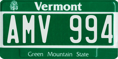 VT license plate AMV994