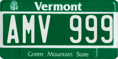 VT license plate AMV999