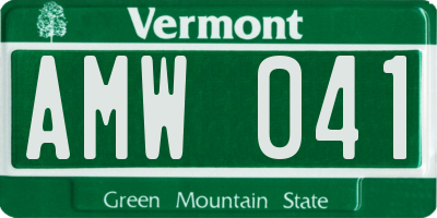 VT license plate AMW041