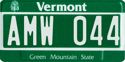 VT license plate AMW044