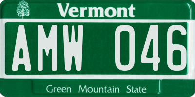 VT license plate AMW046