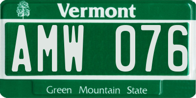 VT license plate AMW076