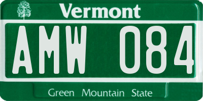 VT license plate AMW084